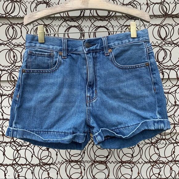 AEO Roll Hem Mom Short Jean Shorts Size 2 - Picture 1 of 9